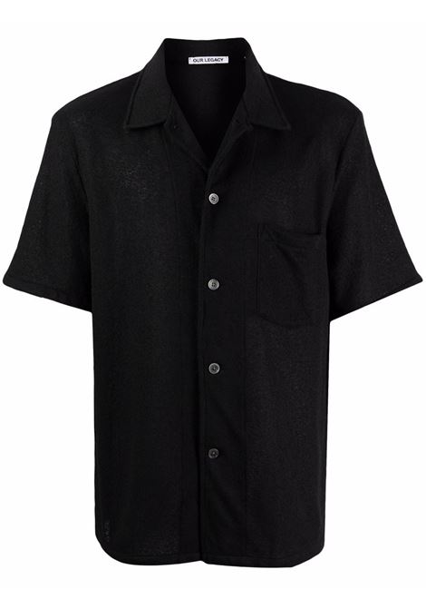 Camicia a maniche corte in nero - uomo OUR LEGACY | M2202BBLK